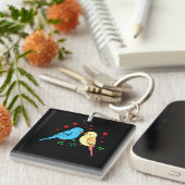 valentijn Love Birds T shirt Design Sleutelhanger (Voorkant Rechts)