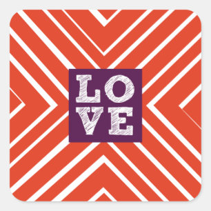 Valentijn LOVE Bullseye Vierkante Sticker