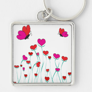 Valentijn Love Hearts and Butterflies Sleutelhanger