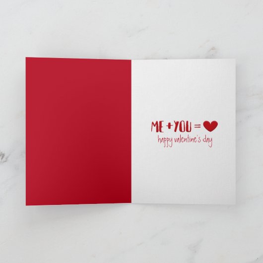 Valentijn Love Note in Red Envelope Card Kaart (Binnen)