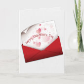Valentijn Love Note in Red Envelope Kaart (Voorkant)