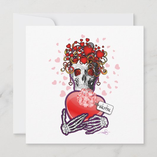 Valentijn Love Skull Feestdagenkaart (Voorkant)