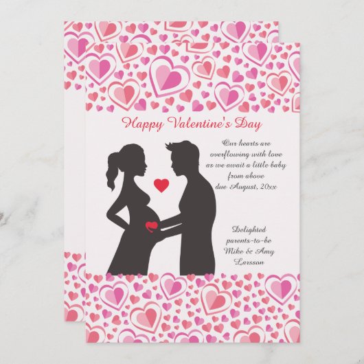 Valentijn Love Zwangerschap Aankondiging (Voorkant / Achterkant)