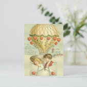 Valentijn-luchtballon Feestdagenkaart (Staand voorkant)