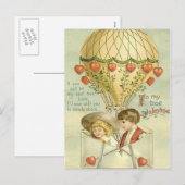 Valentijn-luchtballon Feestdagenkaart (Voorkant / Achterkant)