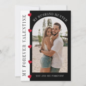 Valentijn man foto modern QR code nummer Feestdagenkaart (Voorkant)