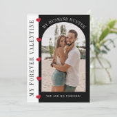 Valentijn man foto modern QR code nummer Feestdagenkaart (Staand voorkant)