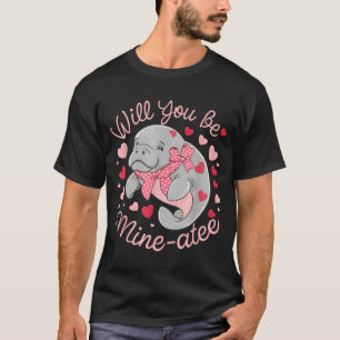 Valentijn Manatee Schattig Dieren Hartjes Wil Je M T-shirt