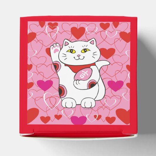 Valentijn Maneki Neko Lucky Cat Bedankdoosjes (Bovenkant)