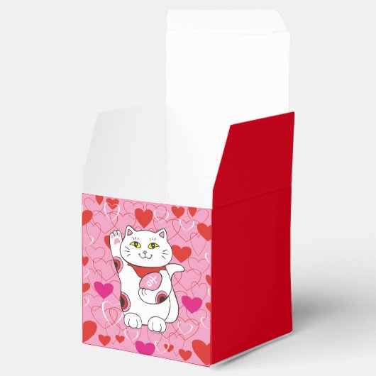 Valentijn Maneki Neko Lucky Cat Bedankdoosjes (Geopend)