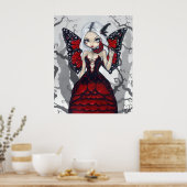 Valentijn Masquerade gothic fairy Art Print (Keuken)