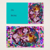 VALENTIJN MASQUERADE MASKS,CONFETTI,roze paars Visitekaartjes (Voorkant /achterkant)