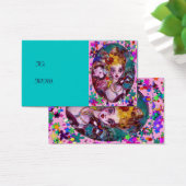 VALENTIJN MASQUERADE MASKS,CONFETTI,roze paars Visitekaartjes (Bureau)