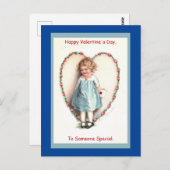  Valentijn Meisje Afbeelding op Briefkaart (Voorkant / Achterkant)