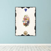 Valentijn met bloemen, c.1840 (kleur l canvas afdruk (Insitu (Houten vloer))