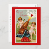 Valentijn met hartkanon Feestdagenkaart (Voorkant / Achterkant)