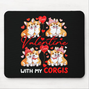 Valentijn met mijn Corgis Koppel Honden Kostuum Ei Muismat