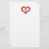 Valentijn met rode hartslag briefpapier (Voorkant / Achterkant)
