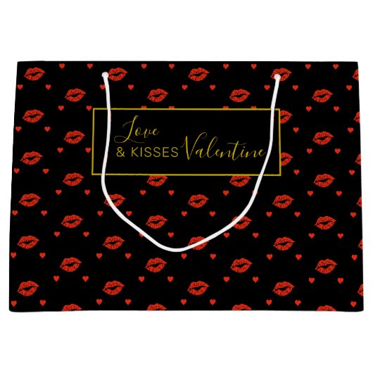 VALENTIJN MET RODE HOORZITTEN GROOT CADEAUZAKJE (Voorkant)