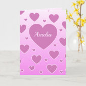 Valentijn met Roze Harten Kaart (Gele Bloem)