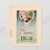  Valentijn met roze rozen Briefkaart (Voorkant / Achterkant)