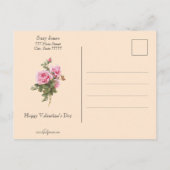  Valentijn met roze rozen Briefkaart (Achterkant)