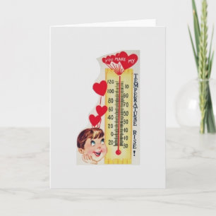 Valentijn met thermometer voor  temperatuur feestdagen kaart