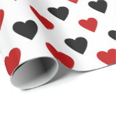 Valentijn met zwarte en rode haren cadeaupapier (Rol Hoek)