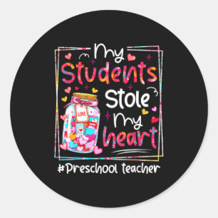 Valentijn Mijn Studenten Stole Mijn Hart Preschool Ronde Sticker