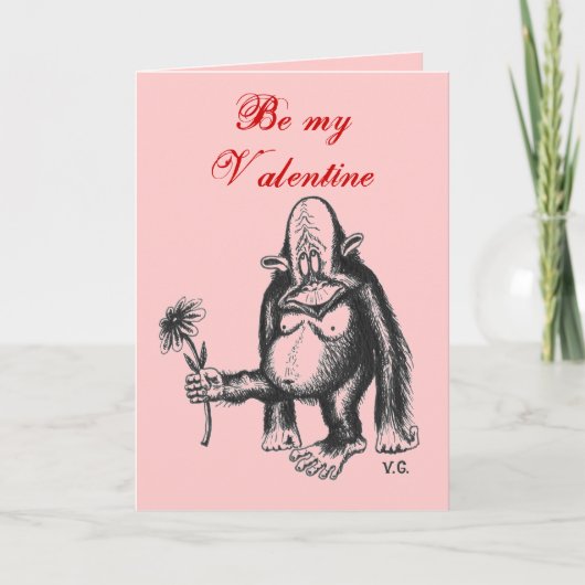 Valentijn Monkey schattig kaart ontwerp (Voorkant)