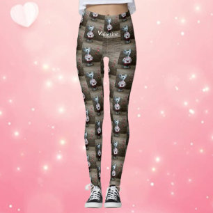 Valentijn Mouse Hoort land Rustic Wood Trendy Leggings