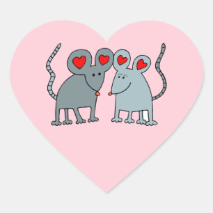 Valentijn Muizen Hart Stickers