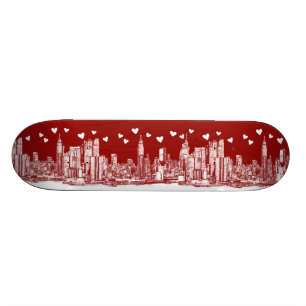 valentijn NYC skyline Skateboard