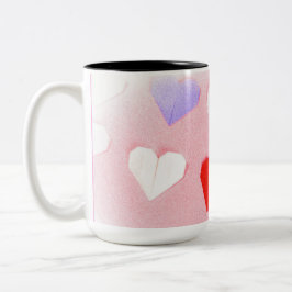 Valentijn Origami Heart Cup Tweekleurige Koffiemok