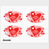 Valentijn Ovale Sticker (Vel)