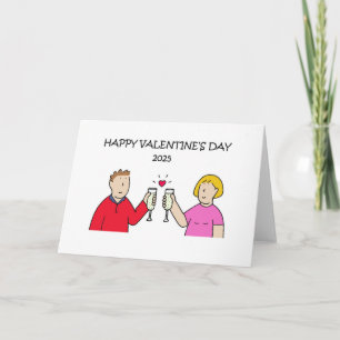 Valentijn Paar Cartoon Kaart