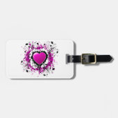 Valentijn Paarse Hart Bagagelabel (Voorkant horizontaal)