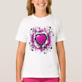 Valentijn Paarse Hart T-shirt (Voorkant)