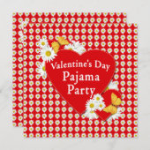 Valentijn Pajama Partij Daisy Uitnodiging (Voorkant / Achterkant)