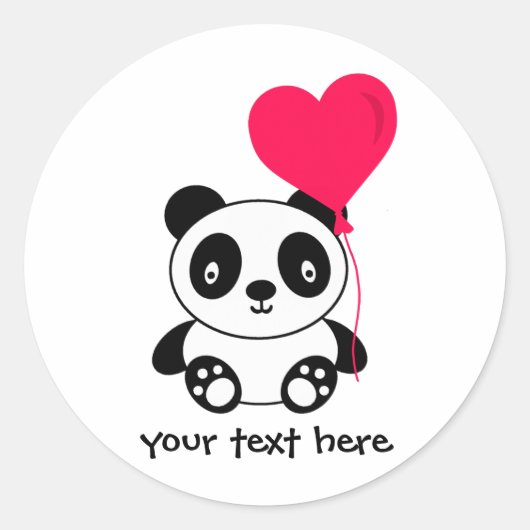 Valentijn Panda Ronde Sticker (Voorkant)