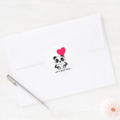 Valentijn Panda Ronde Sticker (Envelop)