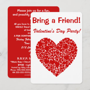 Valentijn Party-Breng een vriend! - Lacey Red Hear Kaart