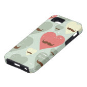 Valentijn patroon met hart en snor Case-Mate iPhone case (Onderkant)