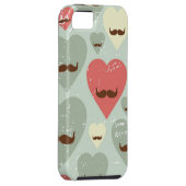 Valentijn patroon met hart en snor Case-Mate iPhone case (Back/Rechts)