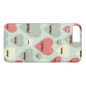 Valentijn patroon met hart en snor Case-Mate iPhone case (Achterkant (Horizontaal))