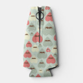 Valentijn patroon met hart en snor flesjeskoeler (Achterkant)