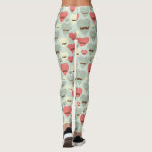 Valentijn patroon met hart en snor leggings (Achterkant)