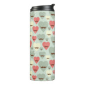 Valentijn patroon met hart en snor thermosbeker (Gedraaid links)