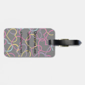 Valentijn Patroon met kleurenharten Bagagelabel (Achterkant horizontaal)