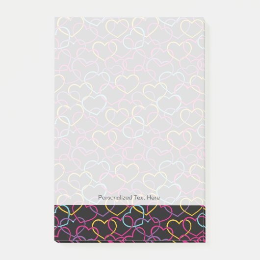 Valentijn Patroon met kleurenharten Post-it® Notes (Voorkant)